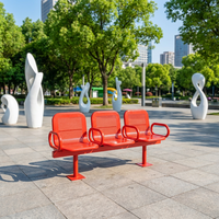 Banc d'attente composite 3 places pour parc extérieur, moderne, durable, résistant à l'eau, en acier galvanisé, pour terrasse urbaine et espace public