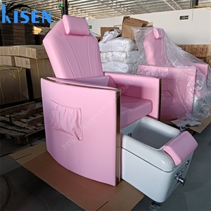 Kisen - Vente flash - Nouveau fauteuil de pédicure et de manucure électrique rose, blanc et bleu, luxueux et moderne, 110V 220V, en vente - Product Image 3