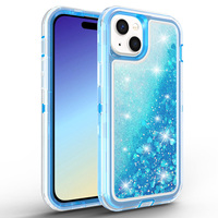 Coque robuste antichoc pour iPhone 15 avec protection intégrale et motif sable mouvant liquide