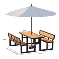 Ensemble de table et chaises de cantine scolaire en acier moderne avec banc - Usage commercial