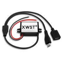 Convertisseur Abaisseur DC-DC XWST 12V 24V 36V 48V 72V 85V vers 5V Chargeur USB Micro Type-C Mini pour Téléphone Portable en Voiture