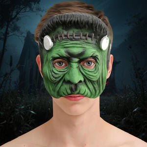 Masque de cosplay Halloween à motif dessin animé Frankenstein en silicone, demi-visage, imprimé numériquement, idéal pour <span class=keywords><strong>les</strong></span> fêtes et accessoires de costume – Meilleure vente - Product Image 6