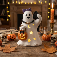 Statue en résine de hibou mignon pour selfie avec lumière LED, style sculpture sur bois, décoration d'intérieur, vente en gros, usine OEM ODM