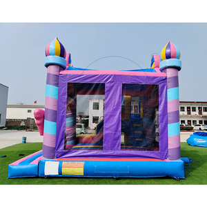 Château gonflable commercial sur le thème des confiseries avec toboggan, combo gonflable bonbons et crème glacée pour locations de fêtes pour filles - Product Image 3