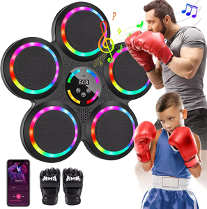 Machine de boxe musicale intelligente RS à fixation murale avec réglage de la vitesse à 9 niveaux, machine de boxe à un coup avec lumière LED - Product Image 1
