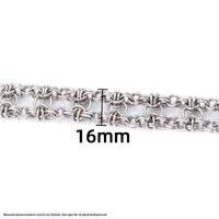Chaîne plate en acier inoxydable à double rangée d'accessoires de bricolage faits à la main dans la chaîne de mode exquise de style européen américain Hip Hop
