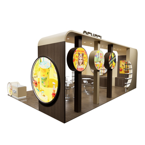 מהיר הרכבה התערוכה דוכן פרסום שמיש מחדש תצוגת פרסומת לעמוד מותג מודולרי מותאם אישית מסחרי עץ תצוגה לעמוד עבור יריד מזון - Product Image 2