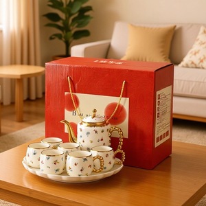 Set da Tè Pomeridiano di Lusso Moderno con Tazze in Ceramica e Teiera Resistente alle Alte Temperature per Uso Domestico - Product Image 2