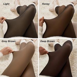 Collants à effet d'illusion optique, chauds pour l'hiver, doublés polaire, transparents, très élastiques, amincissants, usine OEM - Product Image 2