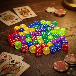 Dés en plastique acrylique transparent 16mm/14mm, coins arrondis, 6 faces D6, colorés, lot de 40 pièces pour jeux de société et jouets de fête - Product Image 3