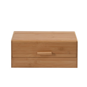 Boîte à pain en bambou avec couvercle, couleur naturelle, 37,5x22x16 cm, pour le rangement de cuisine - Product Image 3