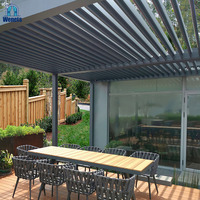 Pergola extérieure, auvent de terrasse, auvent motorisé imperméable en aluminium, gazebo à lames orientables