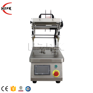 HZPK Étiqueteuse électrique de bureau compacte pour bouteilles carrées (frontal/arrière) et flacons de shampoing, manuelle semi-automatique pour boîtes - Product Image 4