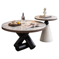Table basse géométrique ultra-cristalline minimaliste italienne, luxe léger, style moderne et simple, pour salon, petit appartement, en marbre