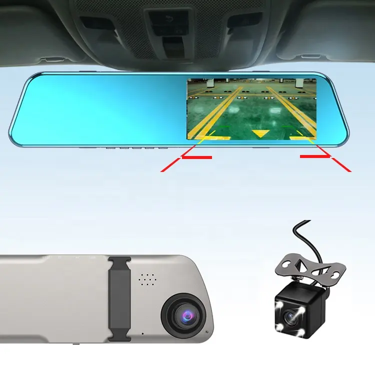 Specchietto retrovisore per auto con telecamera Touch Screen videoregistratore specchio retrovisore Dash Cam fotocamera anteriore e posteriore scatola nera