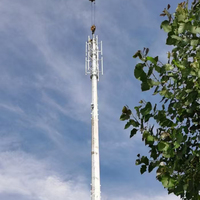 Tour de télécommunication monopôle en acier galvanisé résistant aux intempéries, installation extérieure 5G 4G LTE, tour de communication à haute résistance au vent