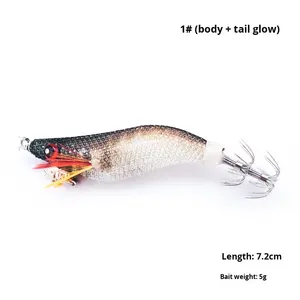 เหยื่อตกปลาหมึก 5g-18g พร้อมตะขอไม้เรืองแสง วัสดุ ABS เหยื่อปลอม<span class=keywords><strong>แข็ง</strong></span> สำหรับตกปลาคาร์พ ตกปลาแบบลากเหยื่อลง - Product Image 6