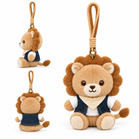 Porte-clés en peluche personnalisé OEM ODM, adorable lion animal, breloques pour sac, pour usage quotidien, vente en gros, jouet en peluche lion