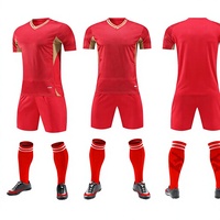 Ensemble d'uniformes de football personnalisés, maillot de football à manches courtes en polyester respirant et short, tenue de match d'équipe