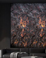 Panneau mural extérieur en PU imitation pierre, moderne, imperméable, 3D, ondulé, épais