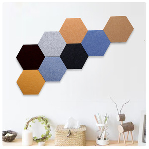 <span class=keywords><strong>Feuille</strong></span> de panneau acoustique en feutre de fibre de polyester pour le bureau Mix Color Hexagon Pet 100% Noise Absorber - Product Image 1