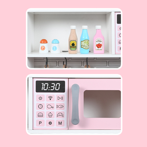Nouvelle <span class=keywords><strong>cuisine</strong></span> en bois pour enfants, grande <span class=keywords><strong>cuisine</strong></span> jouet en bois, ensemble <span class=keywords><strong>de</strong></span> vaisselle rose en bois, jouets pour enfants, <span class=keywords><strong>jeu</strong></span> <span class=keywords><strong>de</strong></span> <span class=keywords><strong>cuisine</strong></span> avec boutons <span class=keywords><strong>de</strong></span> <span class=keywords><strong>simulation</strong></span> - Product Image 5