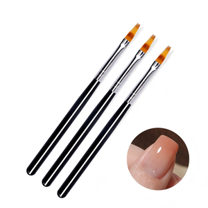 Pinceau à ongles en nylon doux <span class=keywords><strong>de</strong></span> qualité supérieure, dégradé argent-noir, pour gel UV, accessoires <span class=keywords><strong>de</strong></span> peinture et <span class=keywords><strong>de</strong></span> mélange pour ongles DIY, OEM disponible, CE - Product Image 1