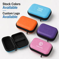 Étui rigide en EVA personnalisé avec logo, étanche, portable, pour organiser les câbles d'écouteurs, petite pochette de rangement pour accessoires de voyage