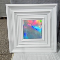 Panneau mural 3D moderne en PVC, motif géométrique, imperméable, pour commerce, appartement, hôtel, décoration murale de la maison, 500*500mm