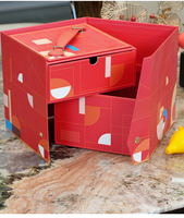 Boîte en carton carrée classique à poignée haute résistance, laminée avec de nouveaux matériaux, bon prix