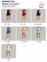 Robe de tennis plissée à ourlet bouffant pour femme, sans manches, col carré, short intégré, poche pour balle, effet deux pièces, coussinets amovibles, athlétique