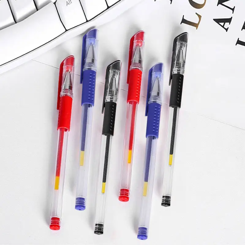 New Style European Standard Gel Pen 0.5mm Bullet Black Blue Red Ink Pen Office Stationery Signature Pen