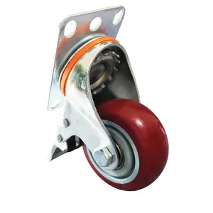 Industrial Casters Polypropylene PP 3 4 5 Inch Castor Wheel Rotating Kingpinless Heavy Duty Caster and Wheel With Brake