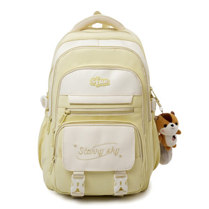 Student <b>Backpack</b> 18 In Water Resistant <b>Large</b> Capacity For Girls <b>School</b> Education Solid Color Soft Handle Interior Zipper Pocket - Product Image 5