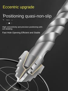 Punta per trapano per piastrelle di ceramica a quattro lame ad alta durezza con punta per trapano eccentrico elettrico a mano speciale per la perforazione del calcestruzzo - Product Image 5