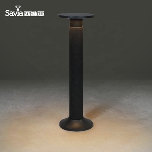 Luminaria Exterior Moderna Savia, Impermeable IP44, Tipo Bolardo, Placa de 8W, 3000K, Antracita, Iluminación de Jardín, Lámpara de Poste de Plástico - Product Image 1