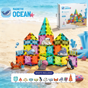 Juego de Construcción Magnético de Animales Marinos, 44 Piezas, Bloques de Construcción Magnéticos STEM, Juguetes Educativos para Niños con Criaturas Marinas - Product Image 1