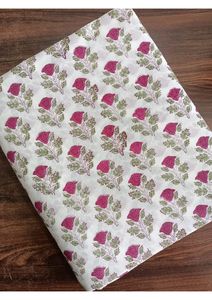 Tissu indien imprimé à la main motif floral, 100% coton, multicolore, pour la confection de robes et l'artisanat de couture, vente en gros - Product Image 3