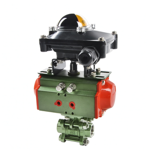 Válvula de Bola de 3 Vías COVNA HK56 DN25 1\" con Actuador Neumático para Vapor, Acero Inoxidable 316, 1000 WOG, Garantía de 90 Días - Product Image 4