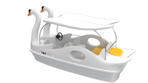 2025 Nueva diversión de agua de PVC al aire libre barco de cisne usado blanco eléctrico Barco de tobogán de agua de cisne - Product Image 2