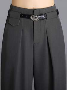 <span class=keywords><strong>Pantaloni</strong></span> da abito <span class=keywords><strong>grigio</strong></span> a vita alta a vita alta e <span class=keywords><strong>pantaloni</strong></span> aderenti di piccole dimensioni Casual a gamba dritta professionale drappeggiati per <span class=keywords><strong>pantaloni</strong></span> da uomo - Product Image 3