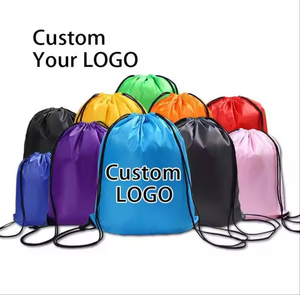 OEM Polyester Draw String Sports Travel Backpack Gym Bag Waterproof Custom Logo Promotional Fitness Reflective Drawstring Bag