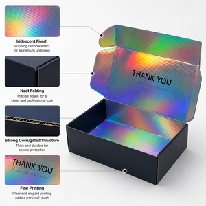 Cajas de Envío con Laminado Mate y Forro Holográfico Negro, Personalizadas con Inserto y Grosor de Cartón Corrugado, Materiales Reciclados, Venta al Por Mayor de Fábrica - Product Image 2
