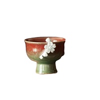 L buatan tangan Retro keramik Master Cup tunggal Teacup cubit bunga didedikasikan Kung Fu teh Set termasuk mangkuk