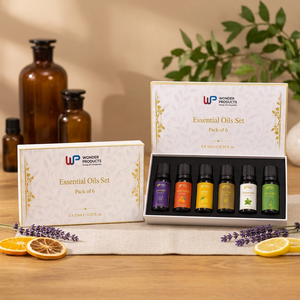 Organic Steam Distilled 100% Pure <b>Essential</b> <b>Oil</b> Gift <b>Set</b> 6 Pack Lavender Peppermint Tea Tree Eucalyptus Lemon Sweet Orange - Product Image 2
