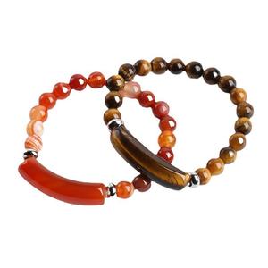 Bracciale Fai-da-Te in Cristallo Naturale <span class=keywords><strong>di</strong></span> <span class=keywords><strong>Quarzo</strong></span> Rosa e <span class=keywords><strong>Occhio</strong></span> <span class=keywords><strong>di</strong></span> <span class=keywords><strong>Tigre</strong></span> Lucidato per Souvenir, Regali Aziendali e Festivi - Product Image 3