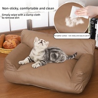 Canapé pour animaux de compagnie de grande taille pour toutes les saisons, design élégant, adapté à l'été, imperméable, durable, lit pour chien et chat, utilisation en intérieur, canapé en cuir monobloc