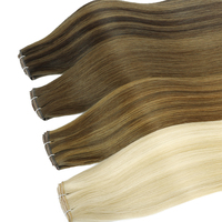 Extensions de cheveux humains à trame invisible avec trous, en PU, double épaisseur, à prix de gros