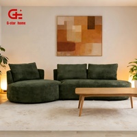Canapé moderne pivotant de style Chesterfield à trois places en tissu pour salon, usage hôtelier, design convertible personnalisable, mobilier de maison