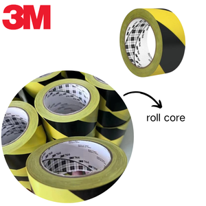Ruban adhésif de signalisation de sécurité en PVC 3M 766 noir et jaune à rayures diagonales, imperméable et sensible à la pression - Product Image 3